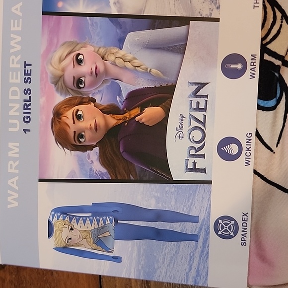 ClimateRight by Cuddl Duds Frozen Girls Thermal Set Size XS 4/5 - Picture 2 of 10